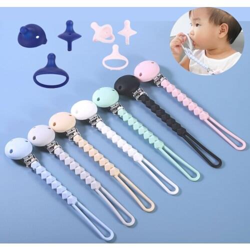 TYRY.HU silicone pacifier chain Dummy Clip Pacifier Holder Braided Nipple Holder Soother Chain For Baby Infant Feeding Supplies