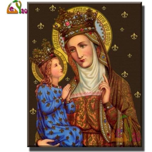 St. Anne Saint Virgin Mary 5d Diamond Painting Parrot Diamond Embroidery Religion Mosaic Picture Of Rhinestones Gift Home Decor