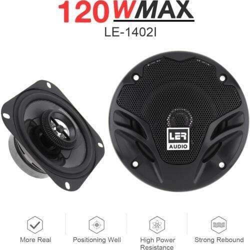 2pcs 4 Inch 120W 2 Way Universal Car Coaxial Speakers Audio Stereo Full Range Frequency HiFi for Car Audio System Modified