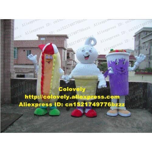 Delicious Colourful Hotdog Hot Dog Chilli Tube Steak Ice Cream Cone Gelato Snacks Mascot Costume Food Globe Nose No.5626 Free Sh