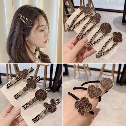 Retro hairpin headdress Korea Shiny Cute Hair Clip Set Fashion Hair Accessories Women Girl Hairpin Side Clip For Hair