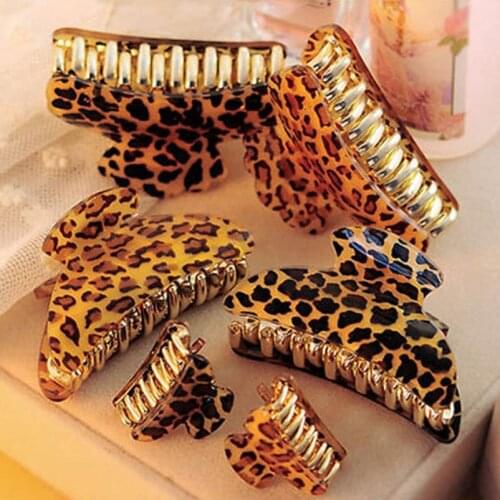 9cm 7cm 4cm Acrylic Leopard Print Comb Hair Clips Headwear Hair Accessories for Women