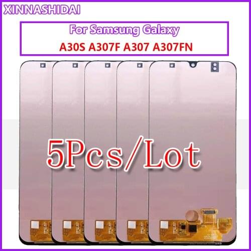 5PCS AMOLED For Samsung Galaxy A20 A30 A30S A50 A50S LCD Display Touch Screen Digitizer Assembly AMOLED