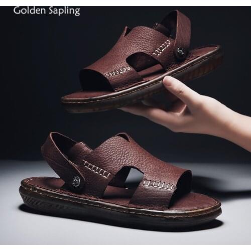 Golden Sapling Retro Mens Sandals Classics Gladiator Beach Shoes Fashion Slip on Leisure Men Shoe Summer Concise Casual Sandals