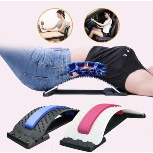 1pc Back Stretch Equipment Massager Massageador Magic Stretcher Fitness Lumbar Support Relaxation Spine Pain Relief Chiropractic