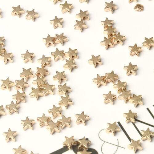 200/300/500pcs Star beads pentagram Shape Loose Beads Black Hematite Gall stone Beads Needlework For charm Jewelry Making