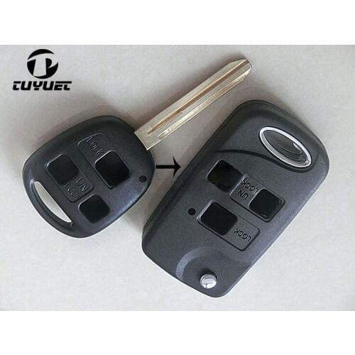 3 Buttons Blank Modified Flip Folding Remote Key Shell For Toyota Camry 2.4