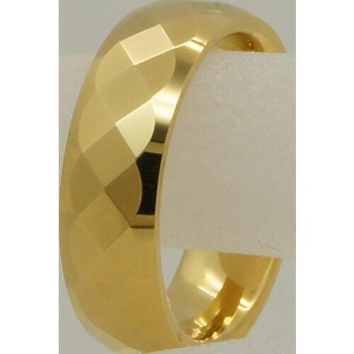 6mm geometrical facet champagne gold plating hi-tech scratch proof wedding tungsten ring 1pc
