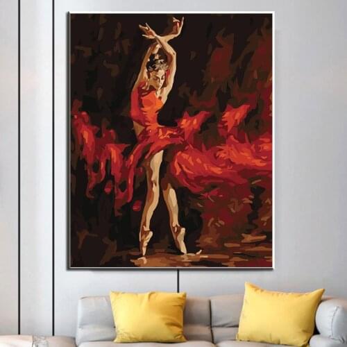 Abstract Ballerina Portrait Figure Paintings on Canvas Wall Art Posters and Prints Canvas Art Wall Picture for Living Room Decor