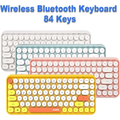 Ajazz 308i Bluetooth Keyboard Tablet PC Laptop for Home & Office Use GirlS Punk Keyboard Mobile Phone Keyboard