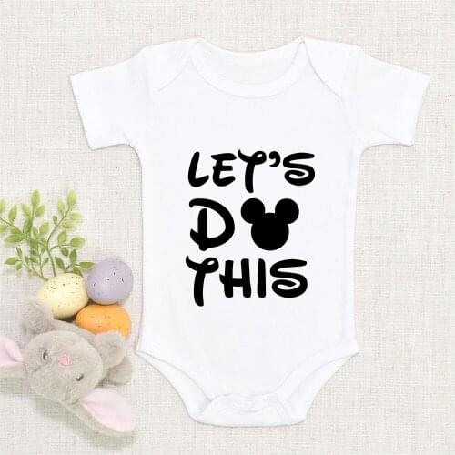 LETS DO THIS Mickey Mouse Printed Bodysuits For Newborn Baby Romper short sleeve Summer Infant Jumpsuits Dropship