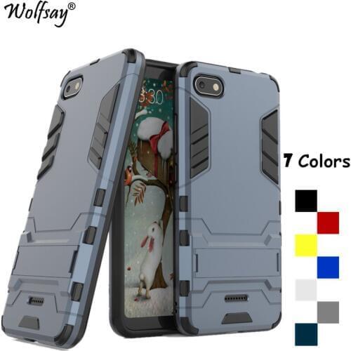 Robot Case On Xiaomi Redmi 6A Case With Phone Holder Shockproof Slim PC Case For Xiaomi Redmi 6A Cover Redmi 6A Celular Fundas