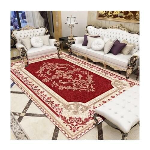 European Style Carpet Living Room Large Flower Rectangular Bedroom Sofa Non-Slip Machine Washable Mat