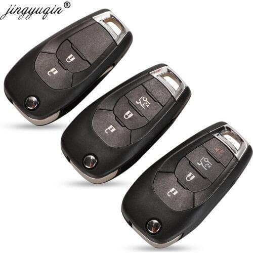 Jingyuqing 20pcs/lot 2/3/4 Button Remote Car Key Shell Fob For Chevrolet Cruze Malibu Chevy Flip Folding Key Case Replacement