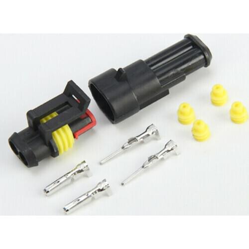 5 sets Kit 2 Pin Way Waterproof Electrical Wire Connector Plug car part