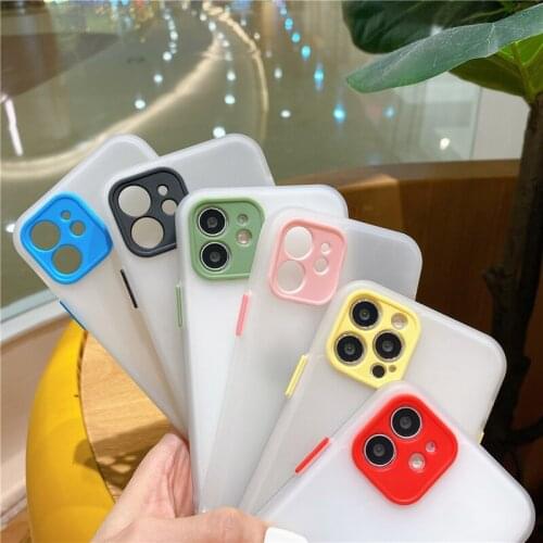 For iPhone 11 Pro Max Frosted Ultra Thin Phone Case for iPhone 12 7 8 plus X XR XS Lens Protection Skin Feeling Soft Case Cover