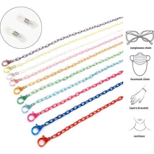 Fashion Childrens Glasses Chain Candy-color Mask Lanyard Holder Transparent Sungalsses Chain Neck Strap Jewelry Gift For Women