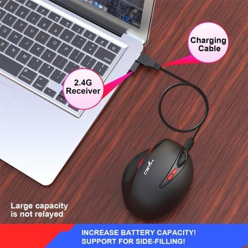 2.4GHz Wireless Mouse Rechargeable Vertical Mouse Gamer 7 Button Ergonomic Optical PC Mice 2400DPI Computer Mouse For PC Laptop