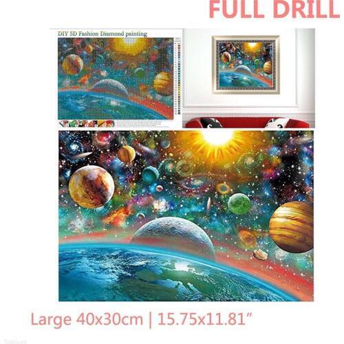 Full Drill Universe Galaxy Planet Diamond Painting 5D DIY Rhinestone Embroidered Cross Stitch Art Kit Home Living Room Decor 10