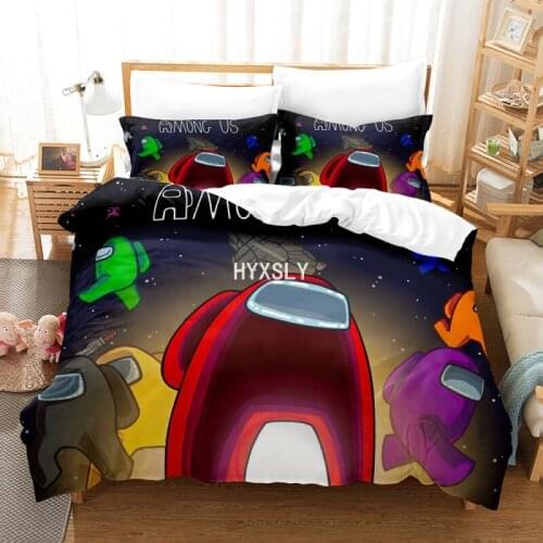 New Amung Up Game Figure 3D Print Bedding Set Comforter Kids Duvet Cover Sets Cartoon Bed Linen Bedroom Home Textile Luxury Gift