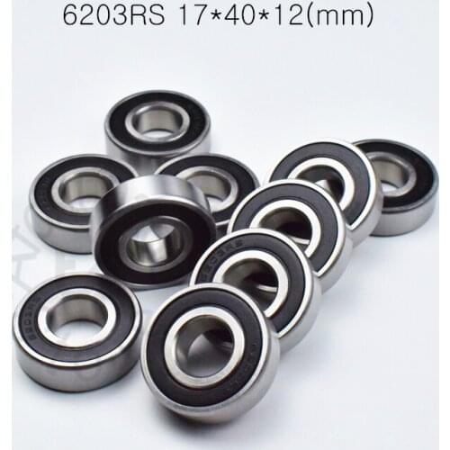 6203RS 17*40*12(mm) 1Piece bearings ABEC-5 rubber sealing bearings 6203 6203RS chrome steel deep groove bearing