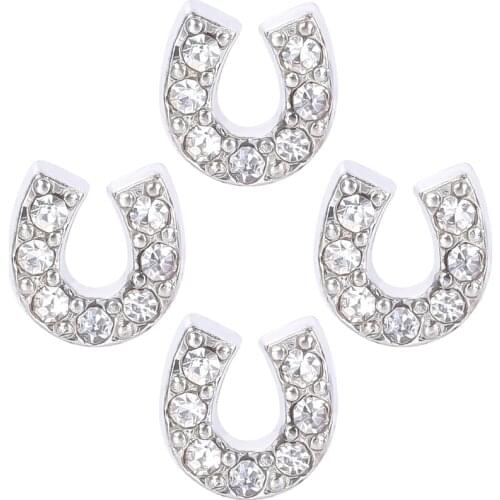 20Pcs/lot Crystal Horseshoe Floating Charms Living Glass Memory Lockets Jewelry