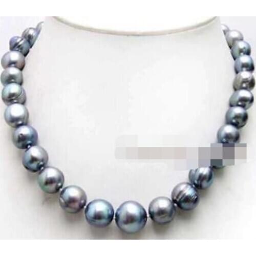 SALE Big 9-10mm Natural White Round freshwater PEARL 17" Necklace-nec6062