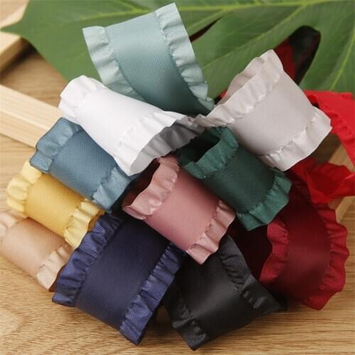 Kewgarden Frills Suede Ribbon 1" 1.5" 25mm 38mm DIY Hair Bow Corsage Accessories Sewing Handmade Tape Packing Riband 10 Yards