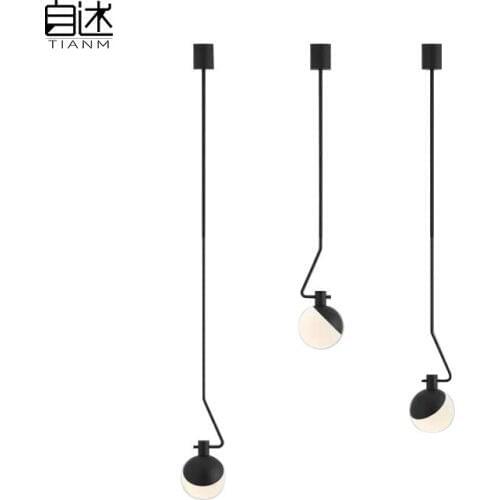 Modern hanging lamp light LED dinning bed room bedroom foyer round glass ball black gold nordic simple modern pendant light lamp