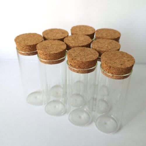 10Pcs/Lot 35ml 30*75mm Glass Test Tubes with Cork Stoppers Wishing Jars Vials Storage Bottle For Laboratory or Decoration Gift