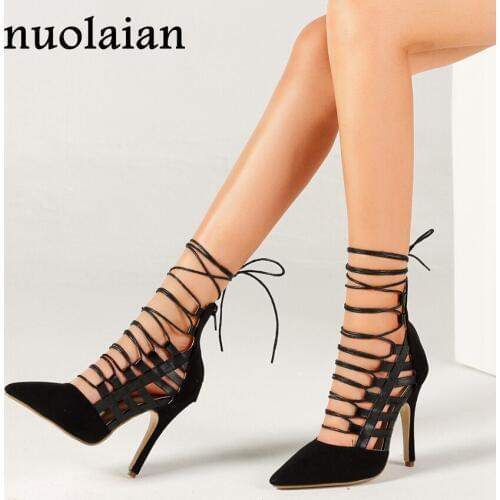 11CM Women Summer Gladiator Pumps Dress High Heels Woman Wedding Shoe High Heel Pump Shoes Lady Thin Heels Sandals Big Size