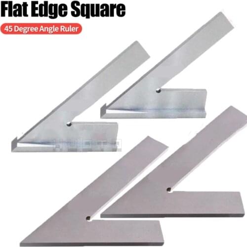 120x80mm 100x70mm Stainless Steel 45 Degree Miter Angle Corner Ruler Wide Base Gauge Measuring Tools DIN875/2 Standard With Stop