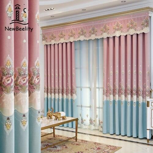Embroidery Nordic Simple Curtain Cotton and Linen Curtains for Living Room Bedroom Blackout Curtain Cloth Customization