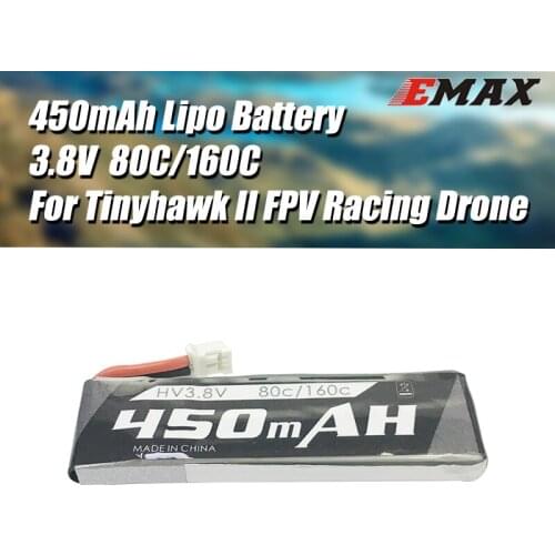 EMAX Tinyhawk Indoor FPV Racing Drone Spare Part 1S 80C/160C HV 450mah Lipo Battery