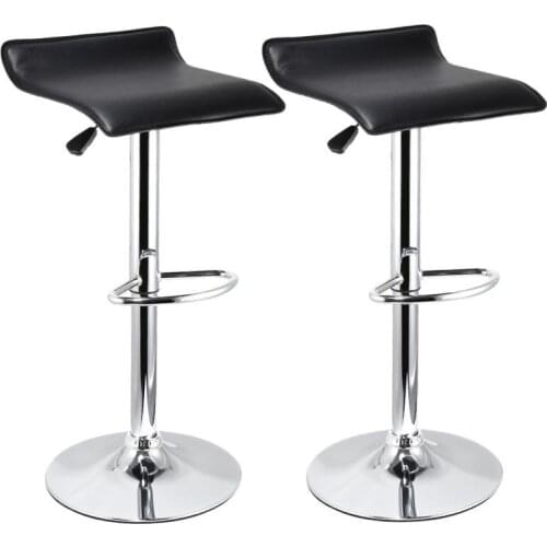 Hot Modern Leather Bar Stools Dining Chairs Height Adjustable Swivel Stools Kitchen Counter Bar Chairs For Home Office 2PCS HWC