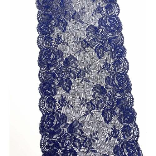 3y/lot 23cm Dark Blue Black Elastic Stretch Lace trim Skirt Hem Underwear Sewing Craft DIY Apparel Fabrics Lace Lingerie bjd