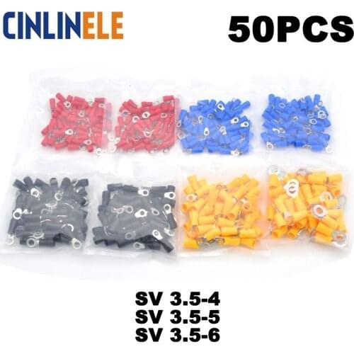 500Pcs Fork Spade Crimp Insulation Terminal SV3.5-4 SV3.5-5 SV3.5-6 Wire Cable Connector SV