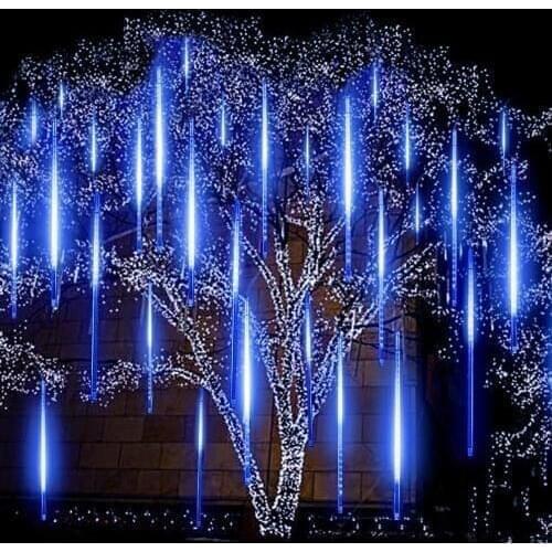 30/50CM 8pcs/ Meteor Shower Rain Tube LED Christmas Light Wedding Garden Xmas String Light Outdoor Holiday Lighting 100-240V