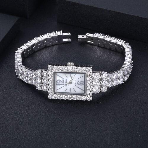 Accking AAA Zircon Elements CZ Crystal Bracelet Watch for Wedding Party Fashion Jewelry WOMEN ACCESSORY