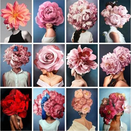 5D DIY diamond painting flowers, girl round diamond embroidery cross stitch Mosaic sold home decor