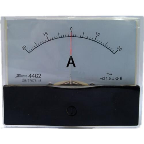 DC -30A-0-30A +-30A 50A Analog Ammeter Panel AMP Current Meter Gauge 44C2 Amperimetro Amperemeter
