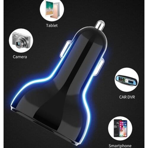 40GF 12V 24V Auto Boat Dual USB Port QC 3.0 Type C Car Charger LED Voltmeter Mobile Phone Charging Adapter for Smartphone GPS