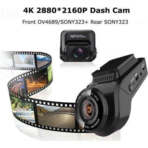 Car DVR Video cam Recorder with 4K 2160P/1080P Rear view Camera Novatek 96663 Night Vision GPS logger ADAS WIFI Dash cam