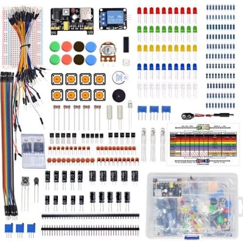 Diy Electronics Basic Starter Kit Breadboard,Jumper wires,Resistors,Buzzer for Arduino UNO R3 Mega256