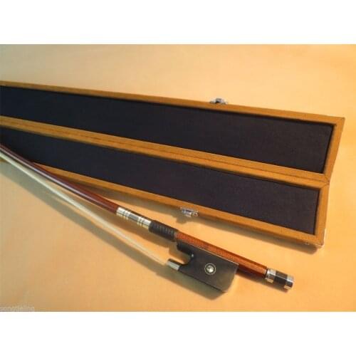 Brown yellow upright double bass bow case for 1pc of France style bass bow