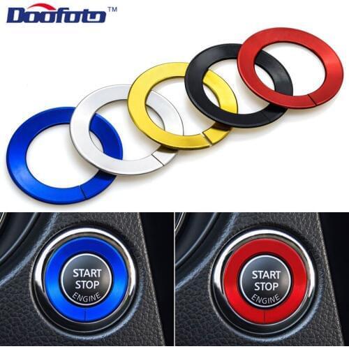 Doofoto Accessories Car Styling Auto Sticker Engine Start Stop Ring Cover For Infiniti Q50 Q60 QX60 2014-2017 For Nissan Qashqai