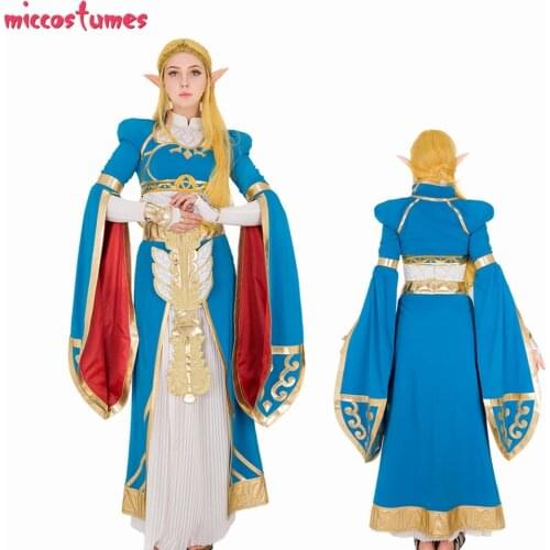 Exclusive Princess Women Blue Long Dress Gown Cosplay Costume