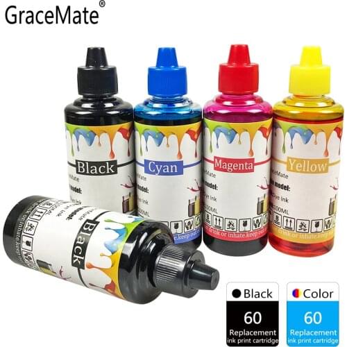 GraceMate Ink Refill Kit 60 Compatible for HP Deskjet F4213 F4235 F4240 F4272 F4275 F4280 F4283 F4230 F4250 F4273 F4274 Printer