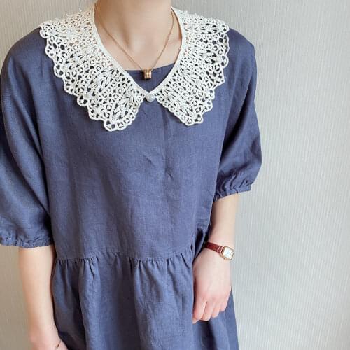 Cotton Hollow Fake Collars for Women Detachable Shirt False Collar Small Scarf Dress Lapel Blouse Tops Neck Ties Shawl