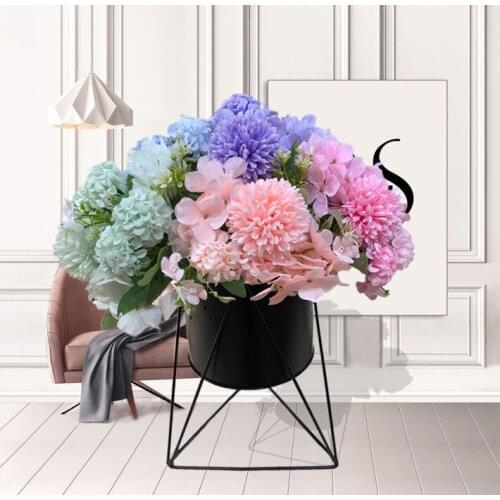 Beautiful Artificial Flower Hydrangea Silk Fake Bouquet for Home Wedding Decoration